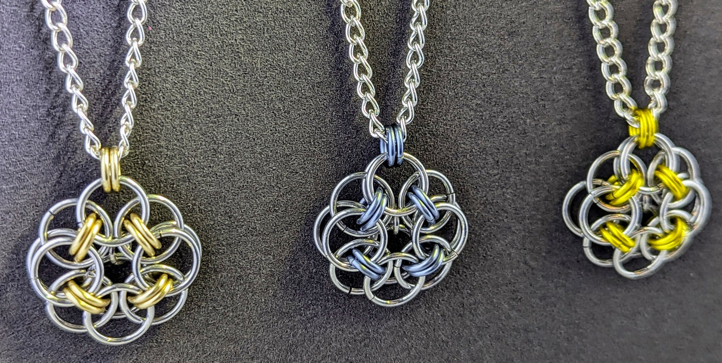 Handmade Chainmaille Helm Necklance
