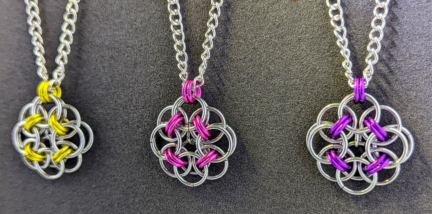 Handmade Chainmaille Helm Necklance