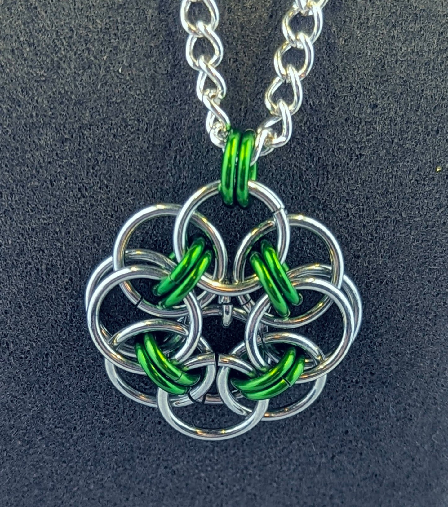 Handmade Chainmaille Helm Necklance