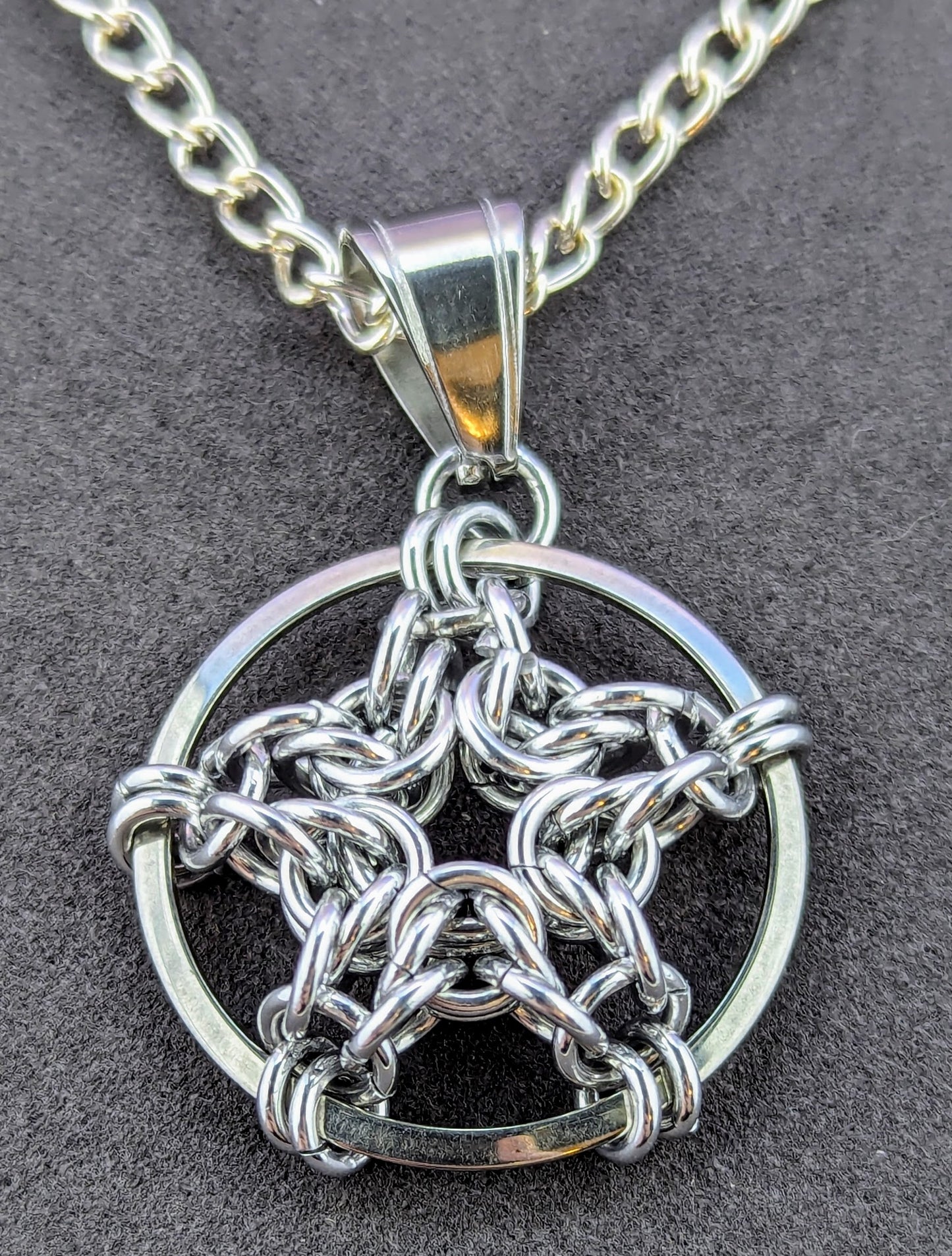 Chainmaille Star Pendant Necklace