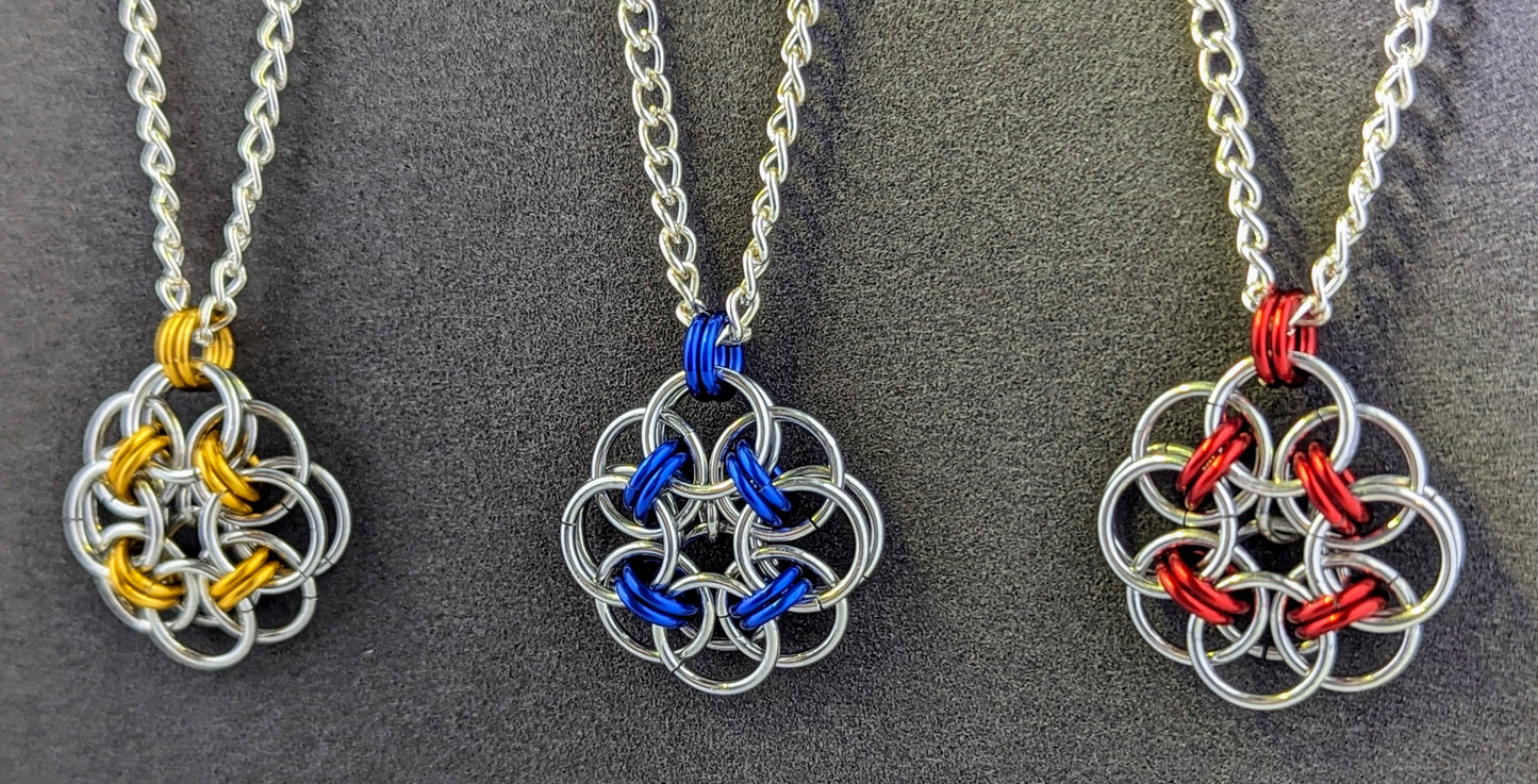 Handmade Chainmaille Helm Necklance