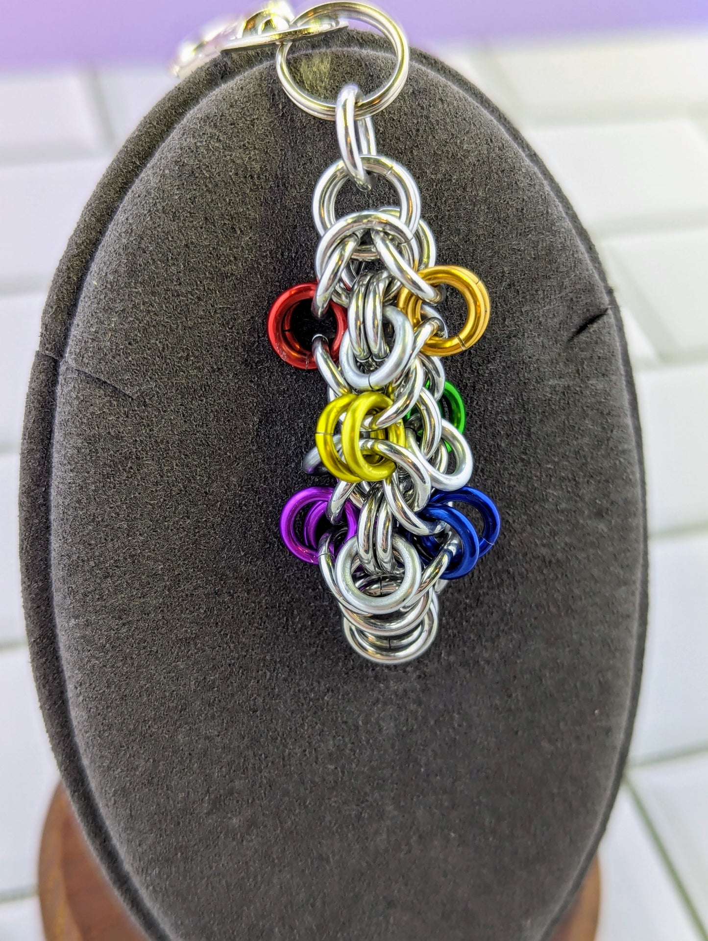 Handmade Byzantine Chainmaille Cluster Keychain