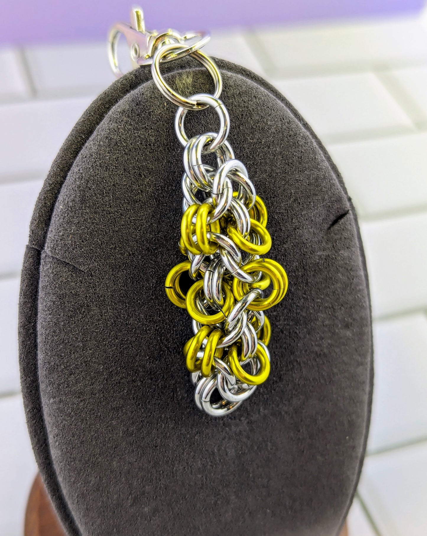 Handmade Byzantine Chainmaille Cluster Keychain