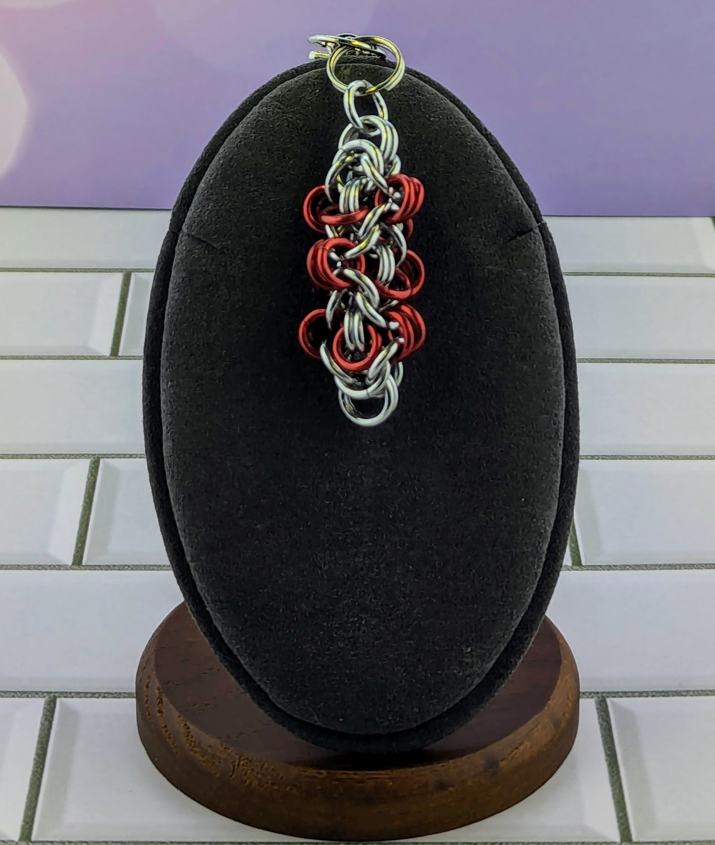 Handmade Byzantine Chainmaille Cluster Keychain